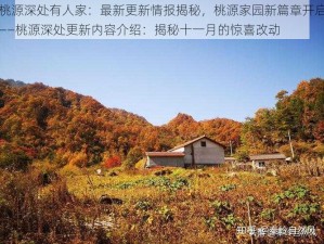 桃源深处有人家：最新更新情报揭秘，桃源家园新篇章开启——桃源深处更新内容介绍：揭秘十一月的惊喜改动