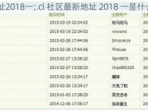 cl社区最新地址2018一;.cl 社区最新地址 2018 一是什么？有何作用？