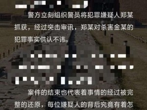 《犯罪大师Crimaster消失的面孔揭秘：为何真正的凶手身份让人反复猜测却无人能准确指出真相？》