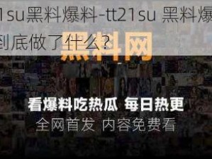 tt21su黑料爆料-tt21su 黑料爆料：他到底做了什么？