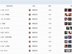 LOL峡谷之巅排名查询指南：轻松掌握你的游戏排行信息