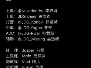 JDG战队最新队员名单公布：精英汇聚，实力再创辉煌