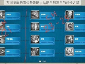 万国觉醒玩家必备攻略：从新手到高手的成长之路