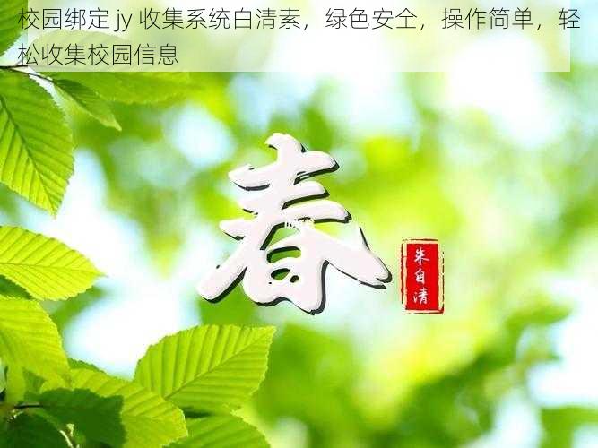 校园绑定 jy 收集系统白清素，绿色安全，操作简单，轻松收集校园信息