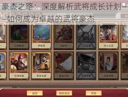 豪杰之路：深度解析武将成长计划——如何成为卓越的武将豪杰