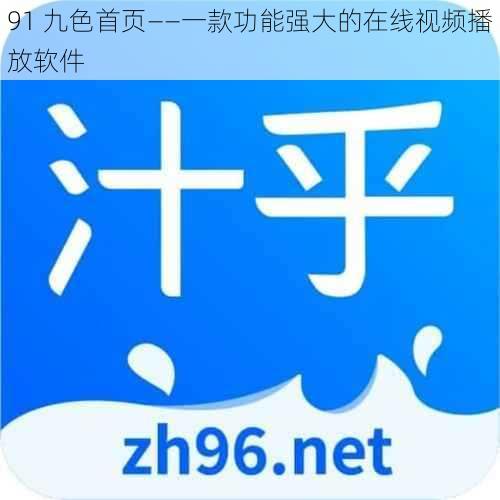 91 九色首页——一款功能强大的在线视频播放软件