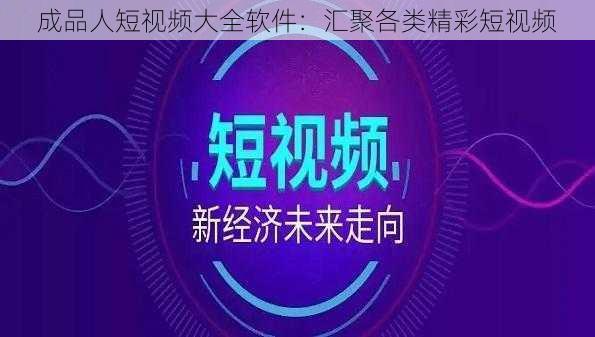 成品人短视频大全软件：汇聚各类精彩短视频