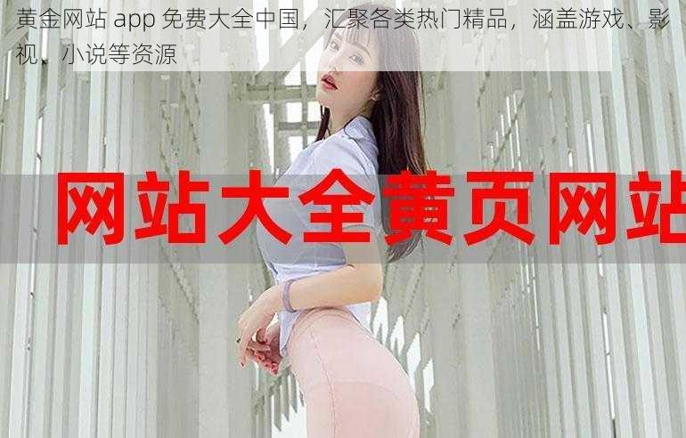 黄金网站 app 免费大全中国，汇聚各类热门精品，涵盖游戏、影视、小说等资源