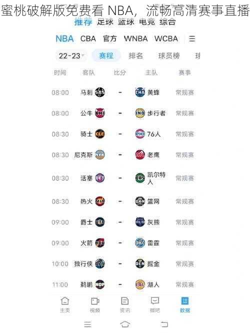 蜜桃破解版免费看 NBA，流畅高清赛事直播