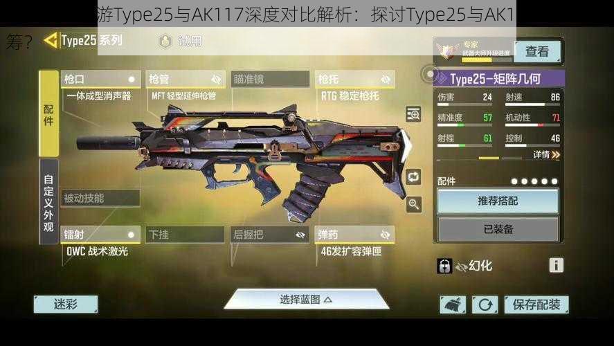 使命召唤手游Type25与AK117深度对比解析：探讨Type25与AK117谁更胜一筹？