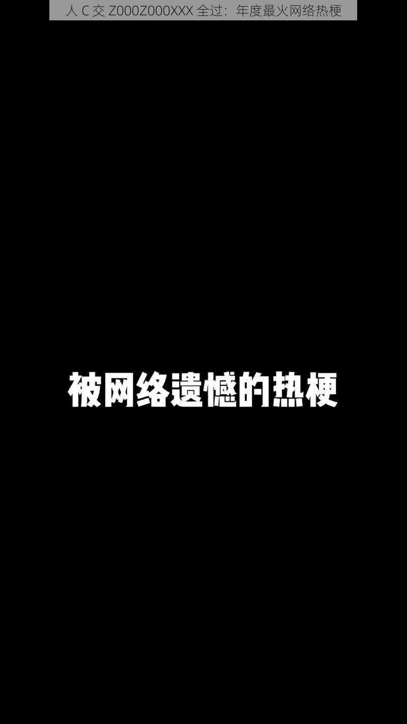 人 C 交 Z000Z000XXX 全过：年度最火网络热梗