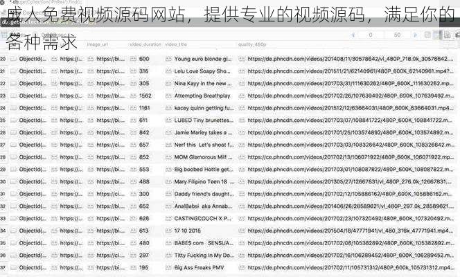 成人免费视频源码网站，提供专业的视频源码，满足你的各种需求