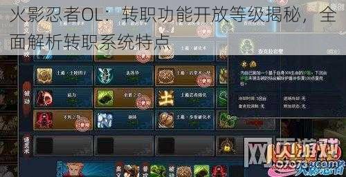 火影忍者OL：转职功能开放等级揭秘，全面解析转职系统特点