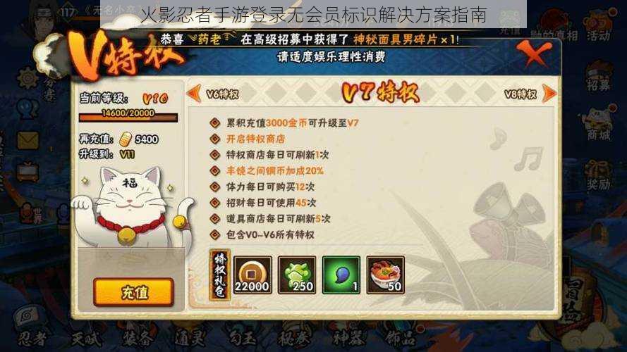 火影忍者手游登录无会员标识解决方案指南