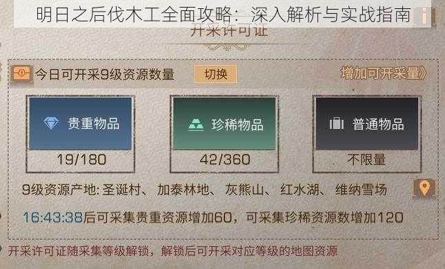 明日之后伐木工全面攻略：深入解析与实战指南