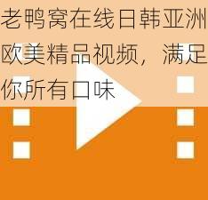 老鸭窝在线日韩亚洲欧美精品视频，满足你所有口味