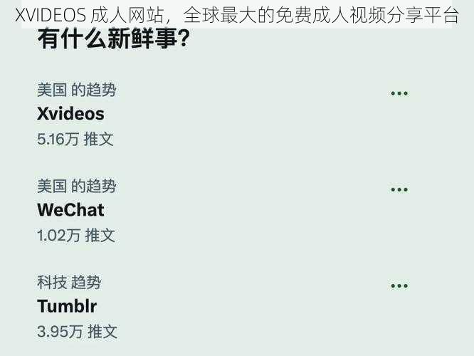 XVIDEOS 成人网站，全球最大的免费成人视频分享平台