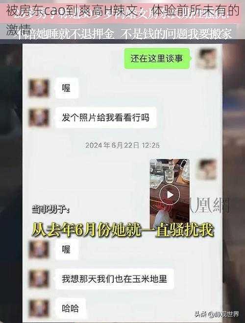 被房东cao到爽高H辣文：体验前所未有的激情