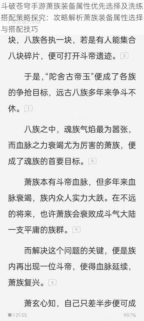 斗破苍穹手游萧族装备属性优先选择及洗练搭配策略探究：攻略解析萧族装备属性选择与搭配技巧