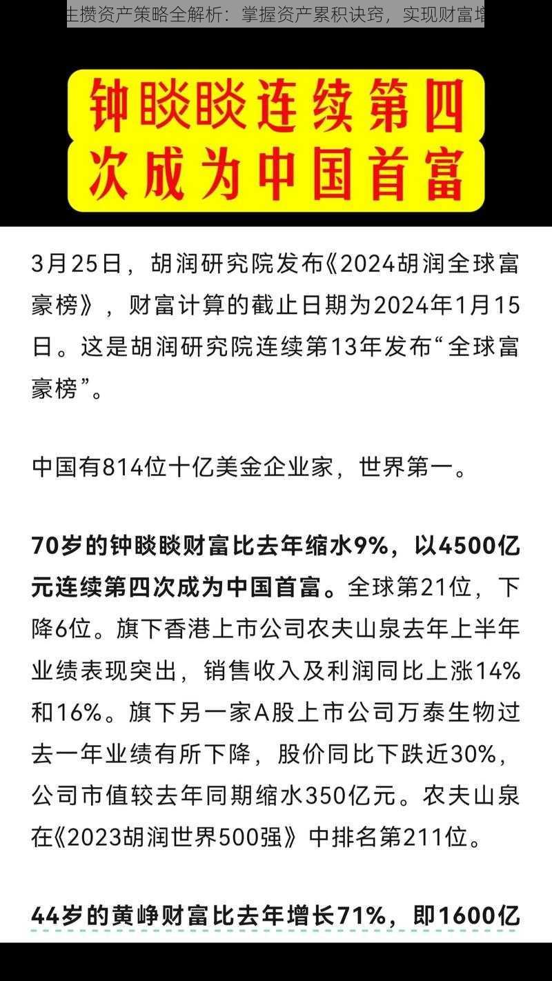 第二人生攒资产策略全解析：掌握资产累积诀窍，实现财富增值梦想