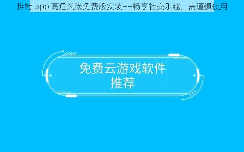 推特 app 高危风险免费版安装——畅享社交乐趣，需谨慎使用