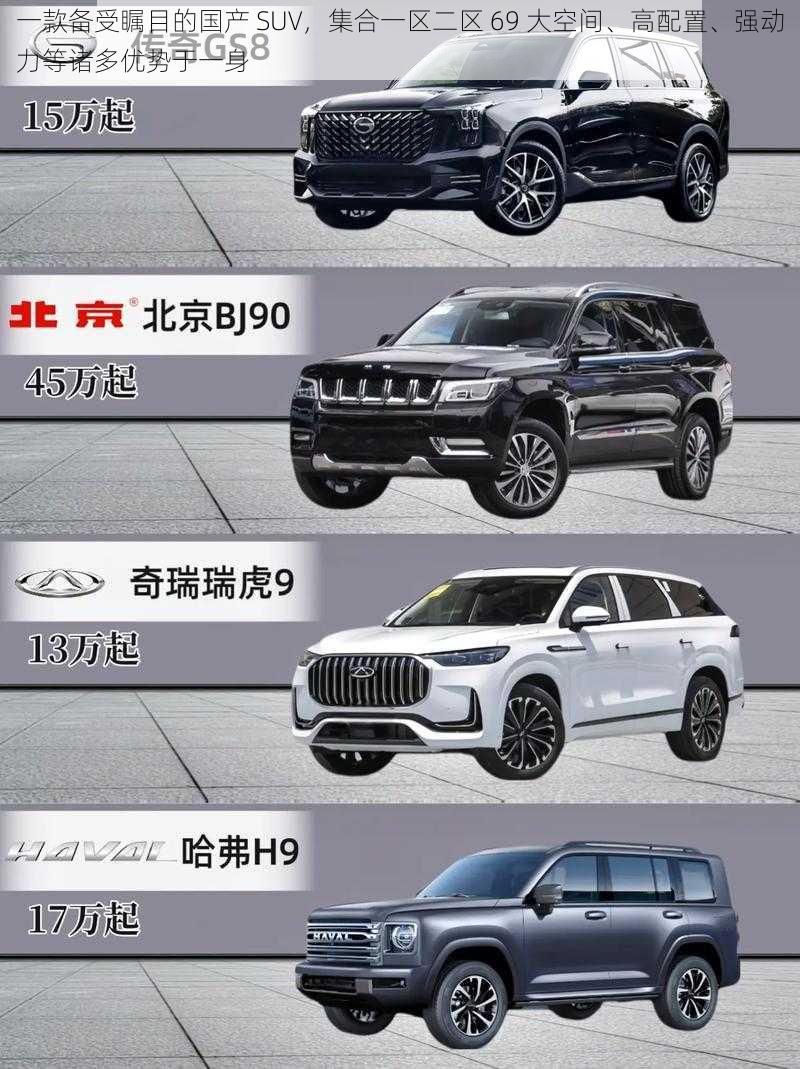 一款备受瞩目的国产 SUV，集合一区二区 69 大空间、高配置、强动力等诸多优势于一身