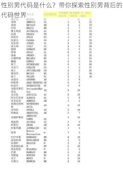 性别男代码是什么？带你探索性别男背后的代码世界