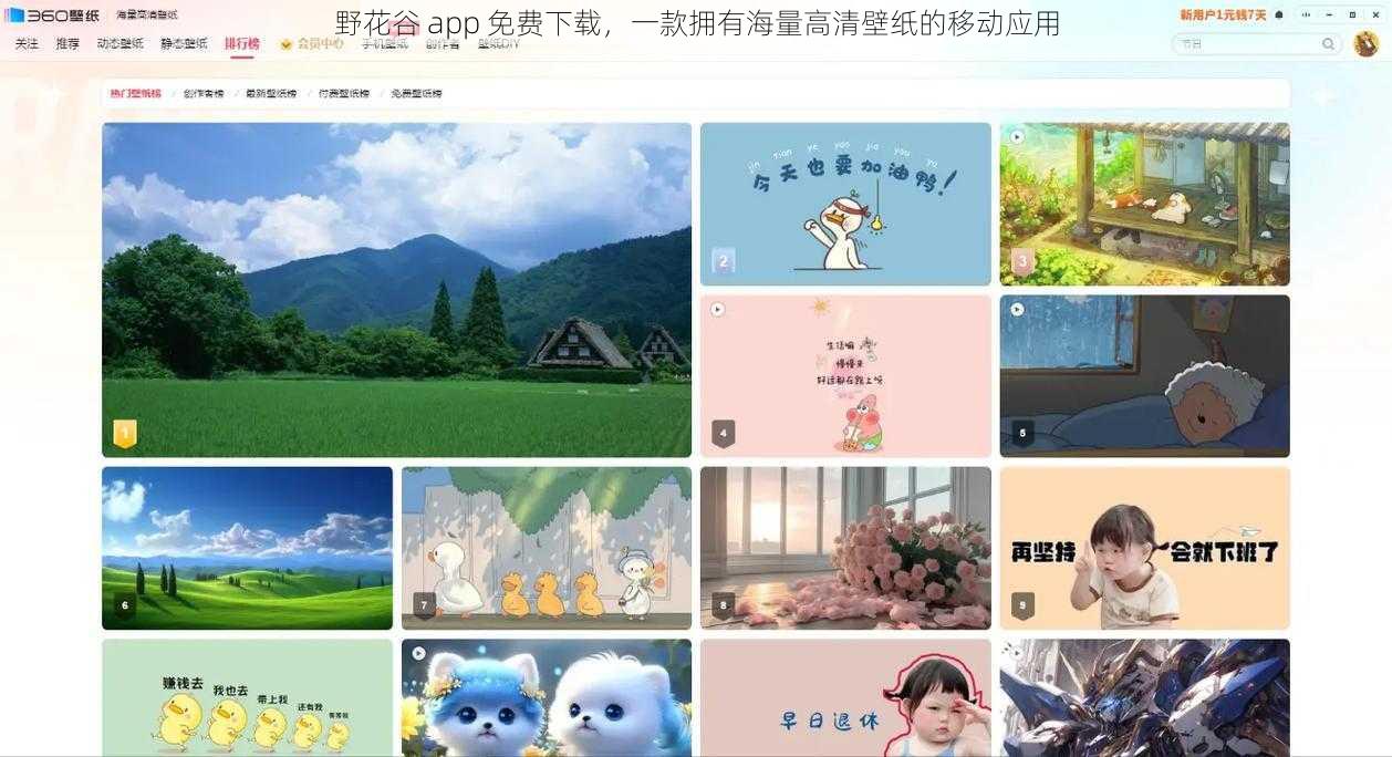 野花谷 app 免费下载，一款拥有海量高清壁纸的移动应用