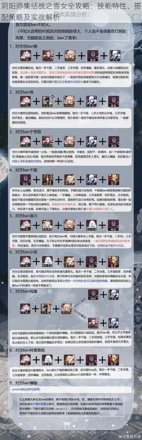 阴阳师集结战之雪女全攻略：技能特性、搭配策略及实战解析