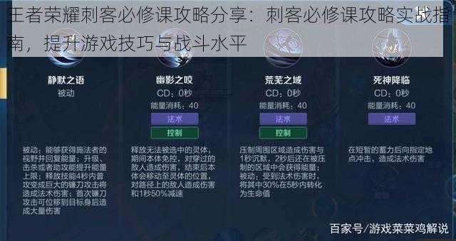 王者荣耀刺客必修课攻略分享：刺客必修课攻略实战指南，提升游戏技巧与战斗水平