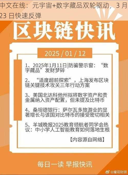 中文在线：元宇宙+数字藏品双轮驱动，3 月 23 日快速反弹