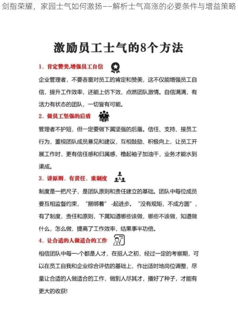 剑指荣耀，家园士气如何激扬——解析士气高涨的必要条件与增益策略