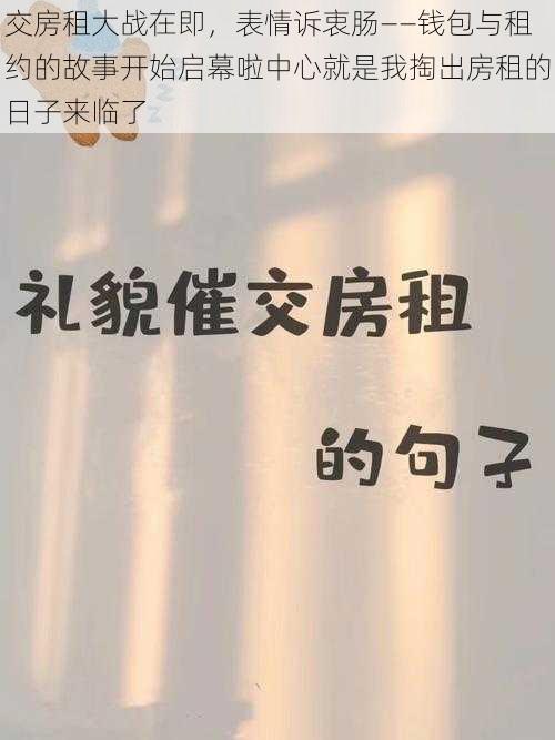 交房租大战在即，表情诉衷肠——钱包与租约的故事开始启幕啦中心就是我掏出房租的日子来临了