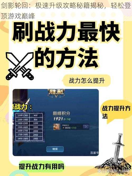 剑影轮回：极速升级攻略秘籍揭秘，轻松登顶游戏巅峰