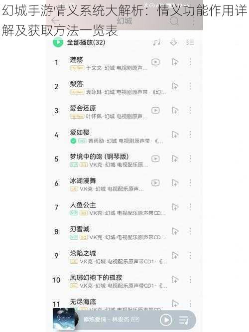 幻城手游情义系统大解析：情义功能作用详解及获取方法一览表