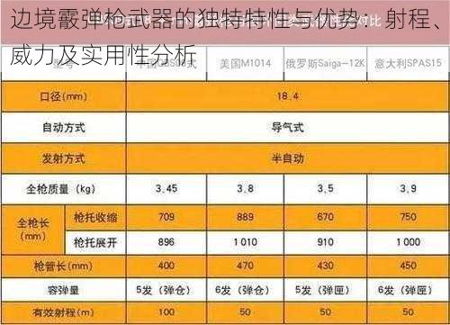 边境霰弹枪武器的独特特性与优势：射程、威力及实用性分析