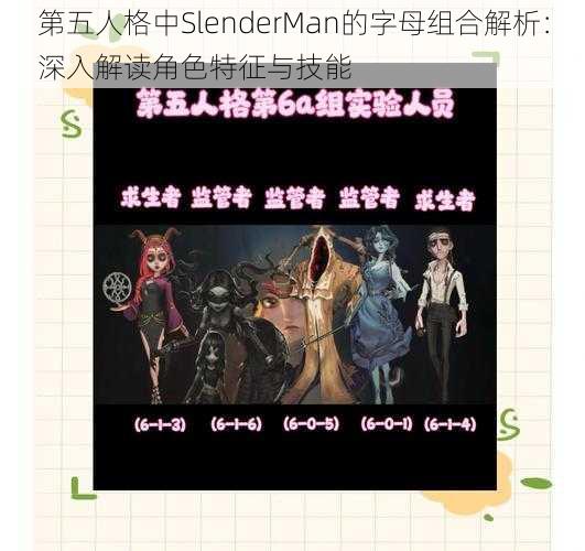 第五人格中SlenderMan的字母组合解析：深入解读角色特征与技能