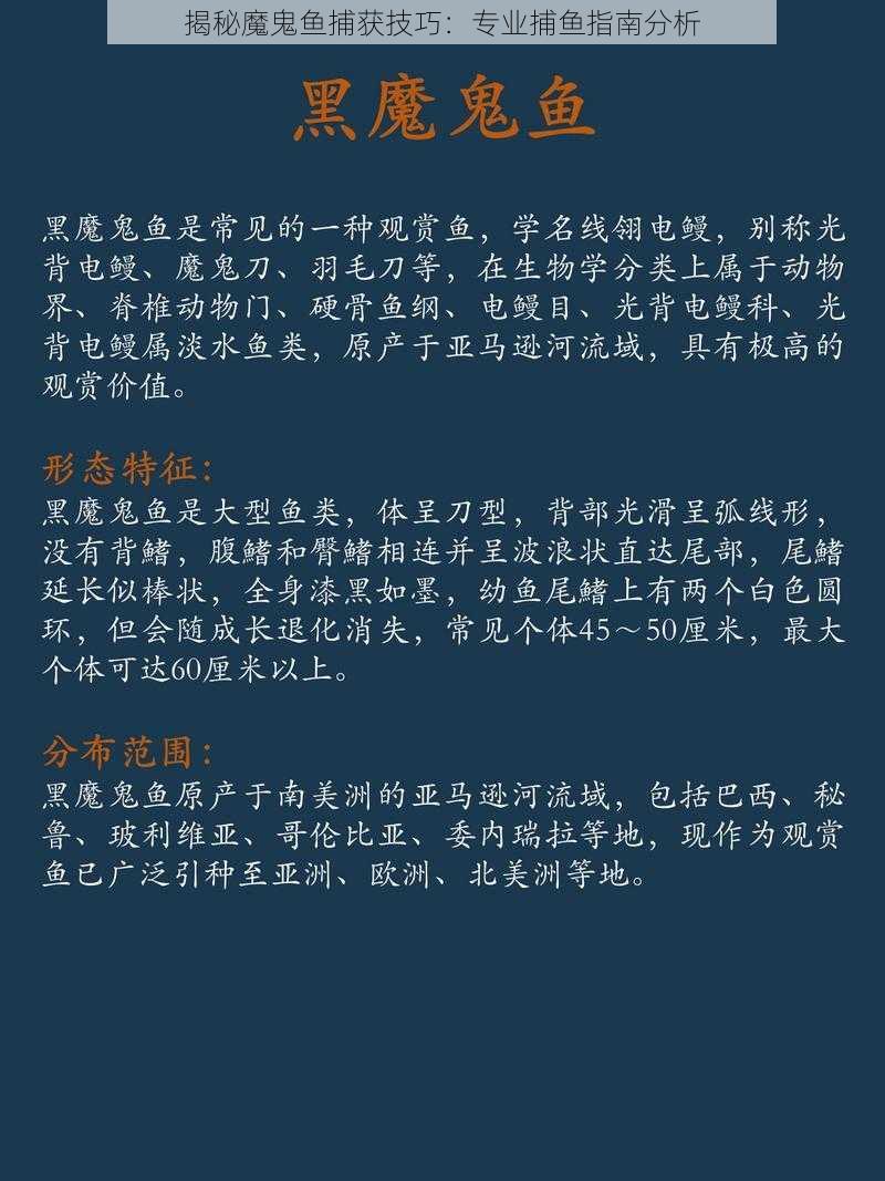 揭秘魔鬼鱼捕获技巧：专业捕鱼指南分析