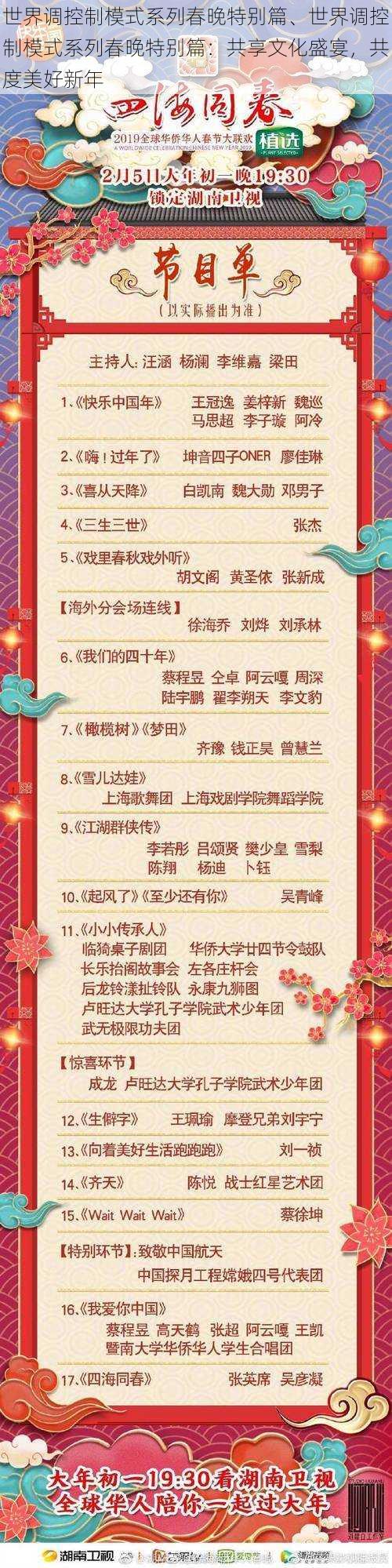 世界调控制模式系列春晚特别篇、世界调控制模式系列春晚特别篇：共享文化盛宴，共度美好新年