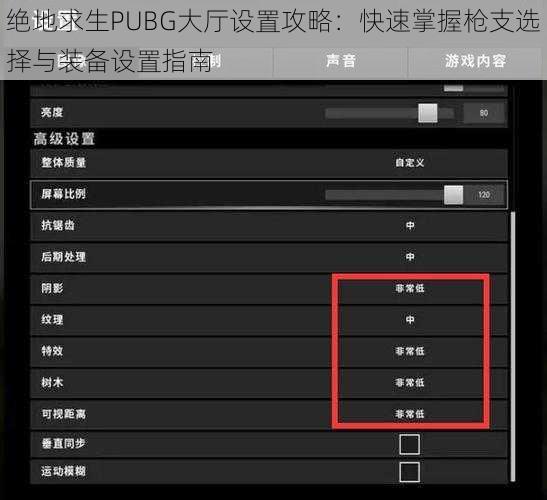 绝地求生PUBG大厅设置攻略：快速掌握枪支选择与装备设置指南