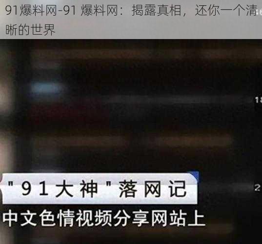 91爆料网-91 爆料网：揭露真相，还你一个清晰的世界