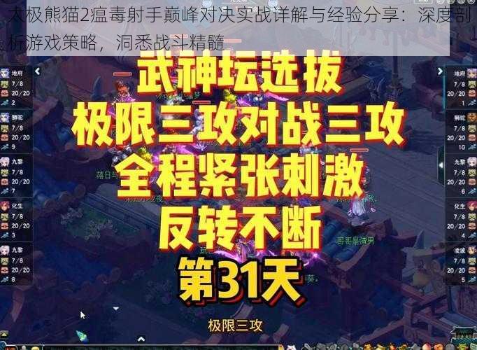 太极熊猫2瘟毒射手巅峰对决实战详解与经验分享：深度剖析游戏策略，洞悉战斗精髓