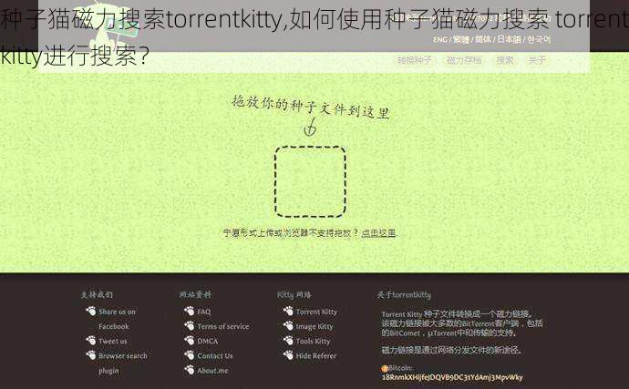 种子猫磁力搜索torrentkitty,如何使用种子猫磁力搜索 torrentkitty进行搜索？