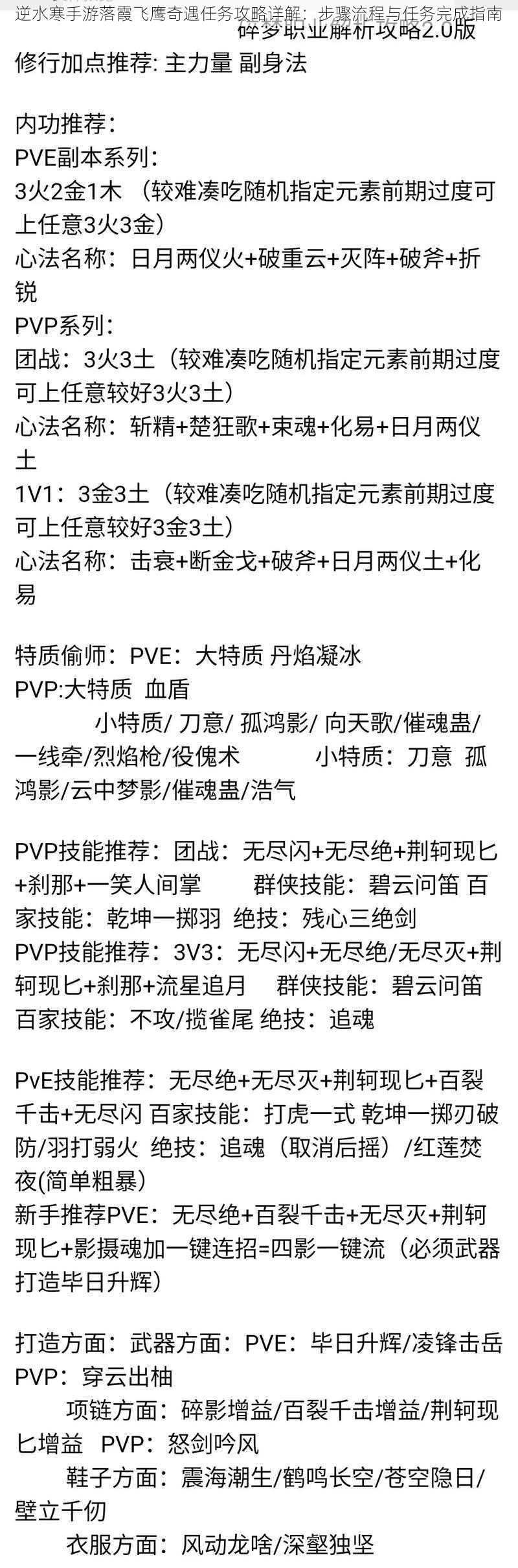 逆水寒手游落霞飞鹰奇遇任务攻略详解：步骤流程与任务完成指南