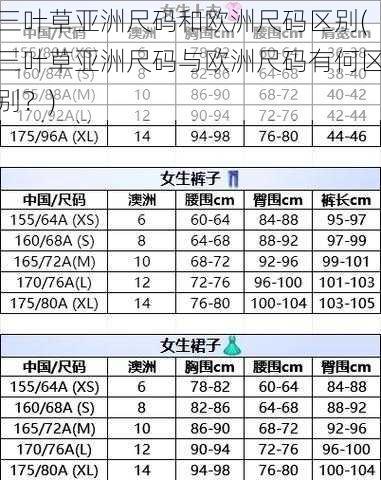 三叶草亚洲尺码和欧洲尺码区别(三叶草亚洲尺码与欧洲尺码有何区别？)