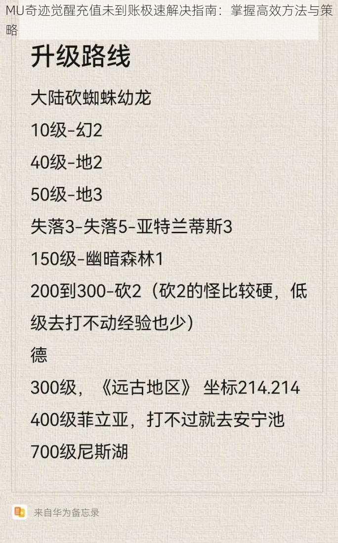 MU奇迹觉醒充值未到账极速解决指南：掌握高效方法与策略